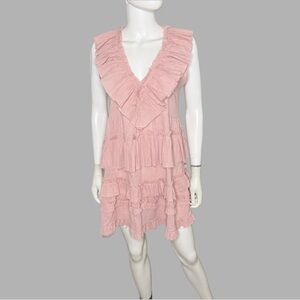 Know One‎ Cares Sleeveless Ruffled Tiered Pink Mini Dress